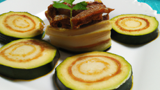Lamelles de courgette au foie gras