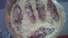 Tarte de feuilles de brick au cantal et jambon sec fumé