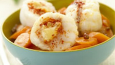 Lotte pochée au Piment d'espelette, farcie de Pouligny Saint Pierre
