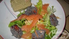 Salade aux chamallows de saumon