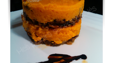 Mille-feuille craquant de potiron et canard confit