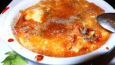 Flan de pommes caramélisées et Roquefort
