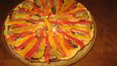 Tatin poivrons, aubergine, camembert