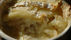 Gratin au camembert et aux deux pommes