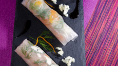 Rouleaux de Printemps au Roquefort et Saumon