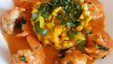 Chaud froid de courgettes et crevettes