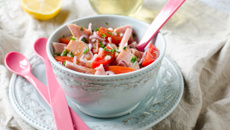 Salade de tomates cerise au jambon