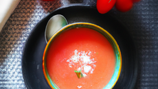 Soupe de tomates et sorbet citron