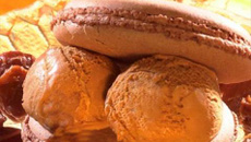 La glace à la châtaigne accompagnée de ses tuiles d'amandes vanillées