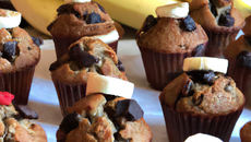 Muffins é la Banane et pepites de Chocolat