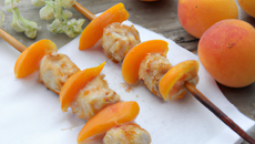 Brochettes abricots boudin blanc
