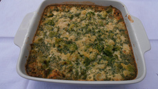 Clafoutis de brocolis à la truite