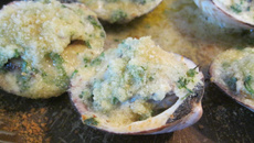 Amandes de mer farcies au vert