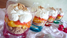 Chantilly Papillon sur lit de poivrons marinés à l'huile de noisette et crumble de Gaudes