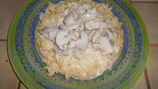 Pâtes aux escalopes champignons à la crème
