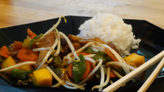 Porc caramélisé à la mangue