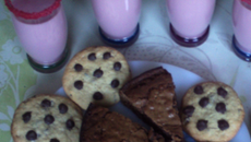 Brownies, cookies et milkshake