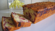 Mon cake aux framboises et à la menthe