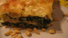 Lasagne épinards ricotta et pignons