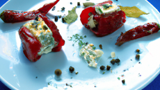 Piments doux farcis au Roquefort Papillon