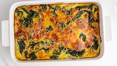 Gratin au blanc et vert de blette au jambon