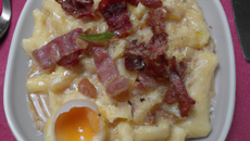 Pâtes aux œufs et lardons