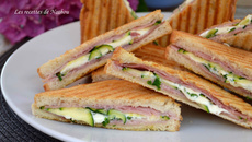 Croques courgettes et persil, jambon et fromage frais Kiri