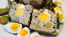 Terrine de Beaufort aux artichauts,œufs pochés à la moutarde
