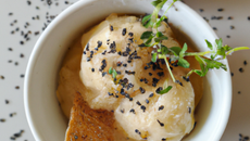 Sorbet au thym et tuile au sésame