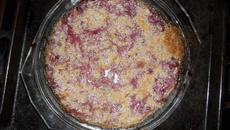 Tarte au flan et aux groseilles