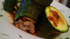 Courgette farcie au bœuf épicé