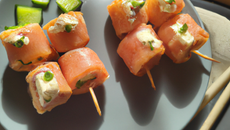 'Makis' de saumon au chèvre et pomme granny