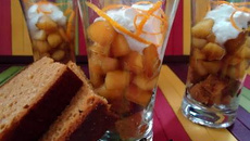 Pain d'épices et pommes caramélisées à la vergeoise