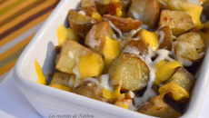 Pommes de terre grenailles rôties à la mozzarella et cheddar