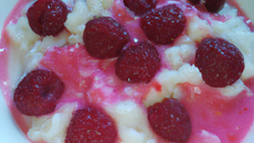 Riz au lait aux framboises
