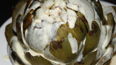 Artichauts nappés de crème légère au citron