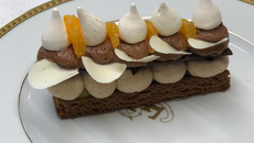 Sablé breton, crème de marron, marmelade mandarine