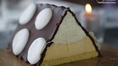 Bûche de Noël au chocolat blanc et aux fruits de la passion