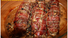Filet mignon au jambon cru et champignons