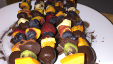 Brochette de fruits au chocolat