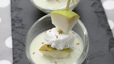 Œufs à la neige poire Roquefort papillon