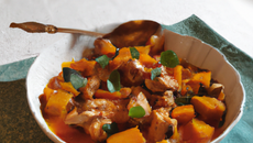 Garam bara de volaille au chutney de courge muscade