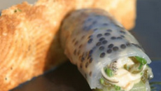 Cannelloni d'huîtres Arcachon Cap Ferret au caviar d'Aquitaine, panini d'huître