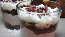 Verrines de cheesecake chocolat noix de coco