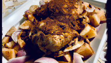 Chapon aux pain d'épices et aux pommes