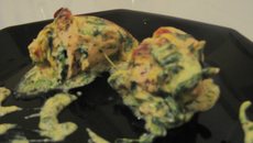 Rouleaux gratinés poulet épinards à la bière.