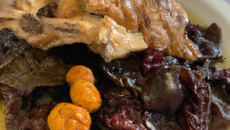 Rôti de chapon aux morilles et marrons