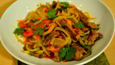 Wok d'agneau aux poivrons