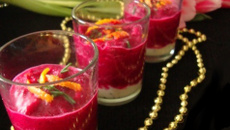 Verrines de mousse de betterave parfum clémentine