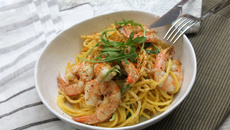 Spaghettis gambas-cumin